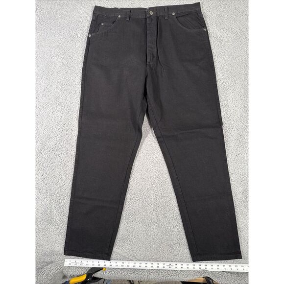 Wrangler Jeans Mens 42x32‎ Black Wash 97601CB Relaxed Fit VTG Made in USA - Picture 1 of 15